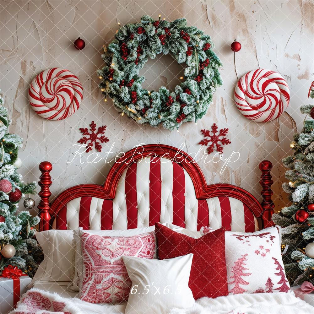 Kate Peppermint Candy Christmas Headboard Backdrop Designed by Patty Roberts - Kate Backdrop AU