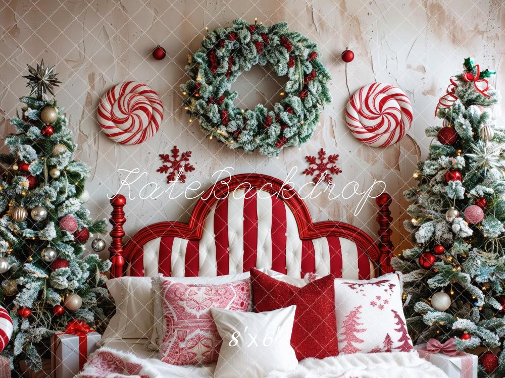 Kate Peppermint Candy Christmas Headboard Backdrop Designed by Patty Roberts - Kate Backdrop AU