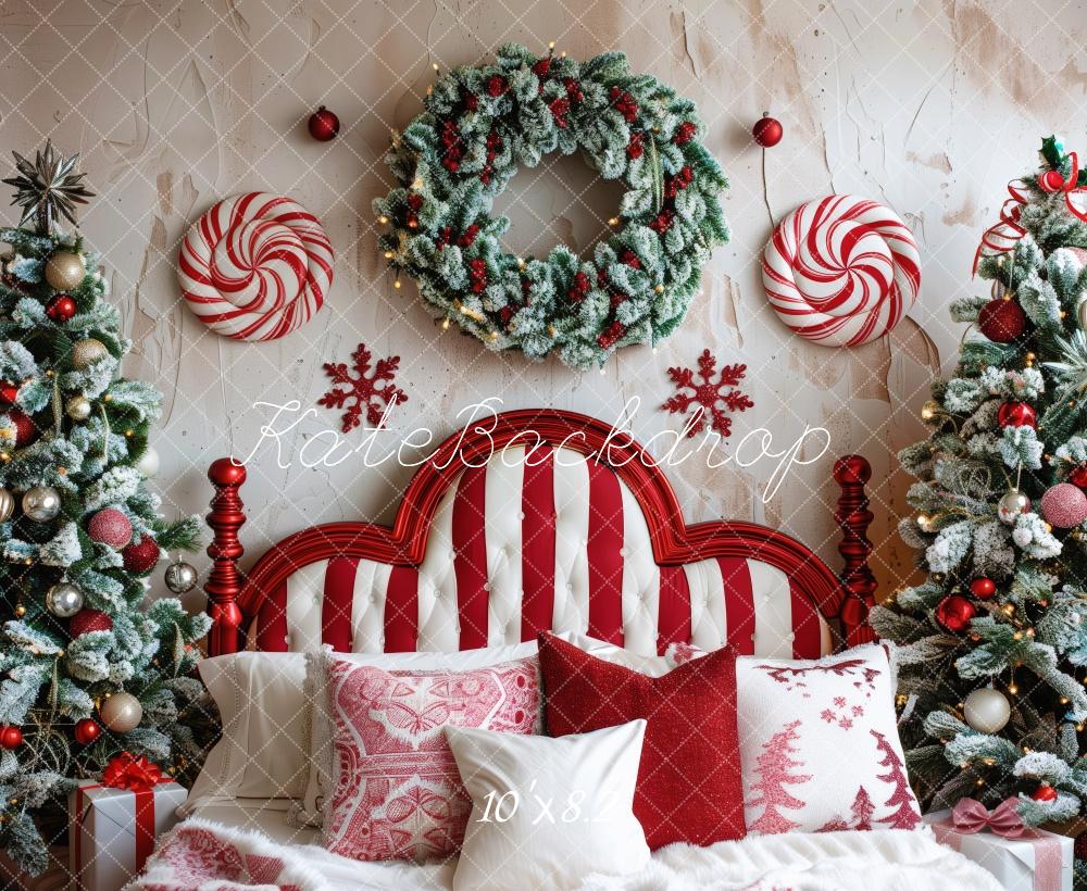 Kate Peppermint Candy Christmas Headboard Backdrop Designed by Patty Roberts - Kate Backdrop AU