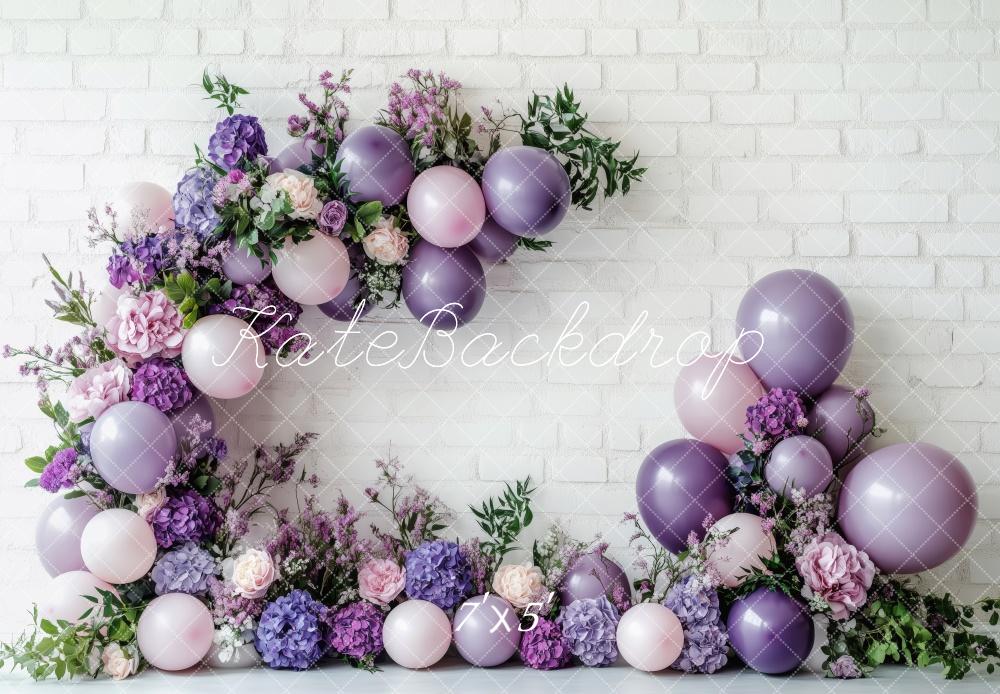 Kate Purple Pink Balloon Garland Backdrop Cake Smash Designed by Patty Roberts