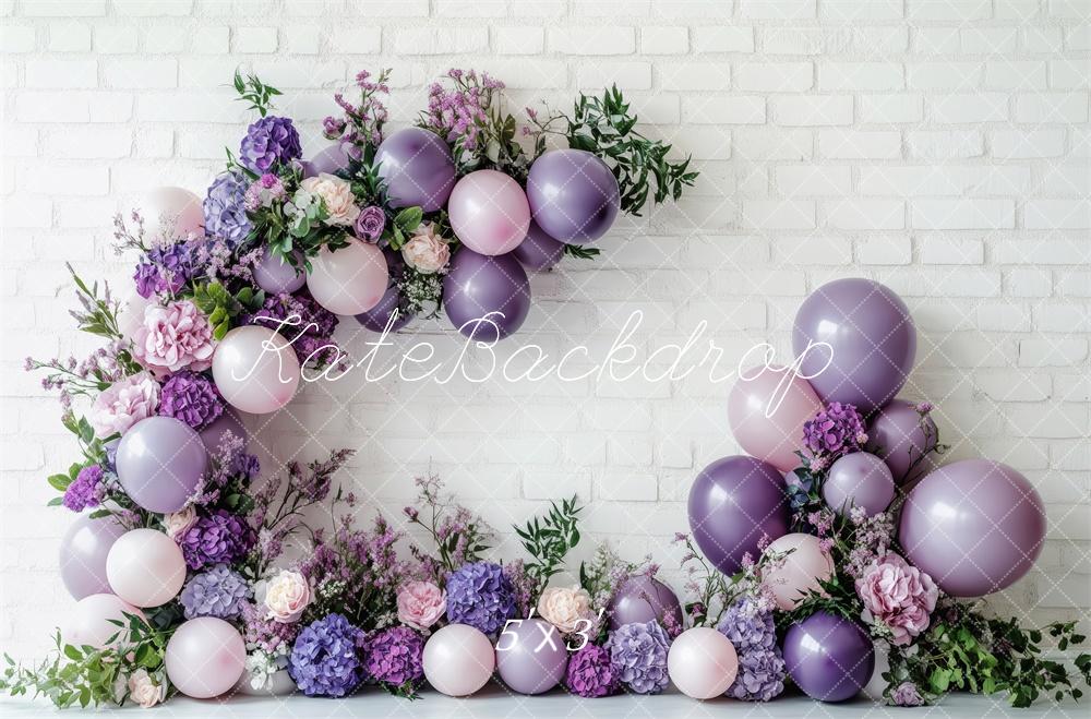 Kate Purple Pink Balloon Garland Backdrop Cake Smash Designed by Patty Roberts