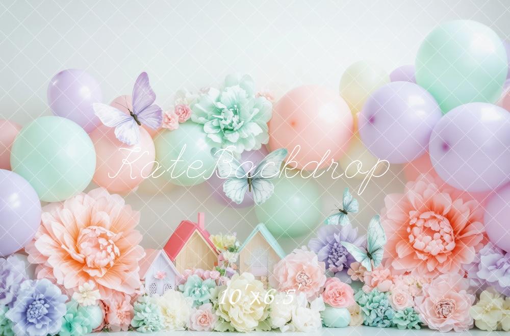 Kate Spring Pastel Butterflies Backdrop Designed by Patty Robert - Kate Backdrop AU