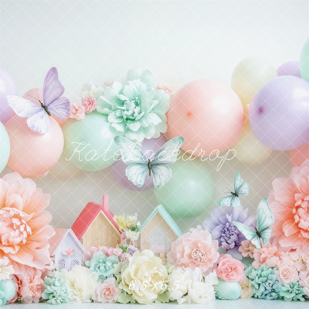 Kate Spring Pastel Butterflies Backdrop Designed by Patty Robert - Kate Backdrop AU