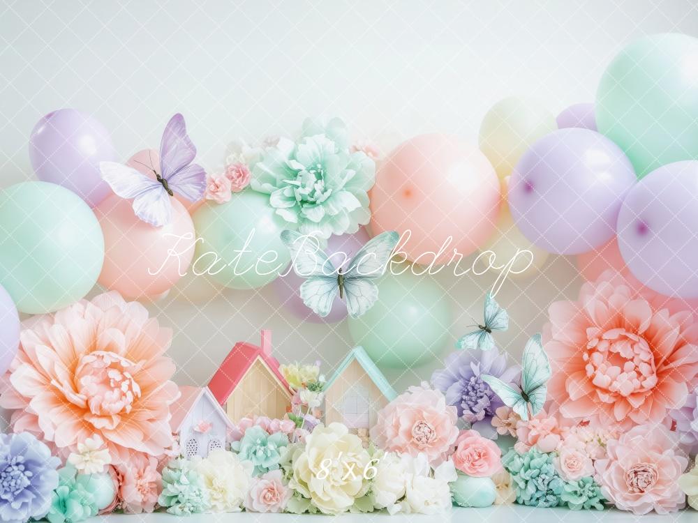 Kate Spring Pastel Butterflies Backdrop Designed by Patty Robert - Kate Backdrop AU