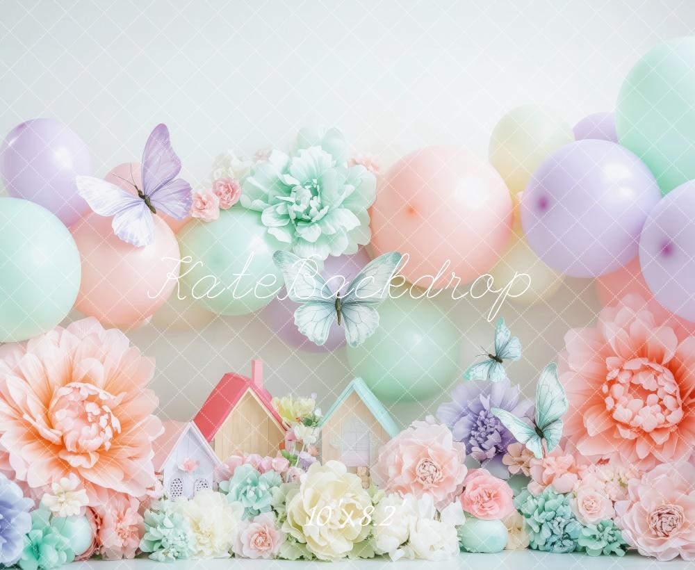 Kate Spring Pastel Butterflies Backdrop Designed by Patty Robert - Kate Backdrop AU