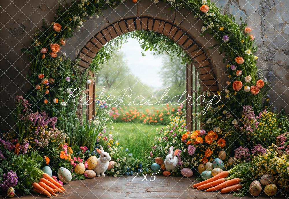 Kate Easter Bunny Flower Arch Backdrop Designed by Emetselch - Kate Backdrop AU
