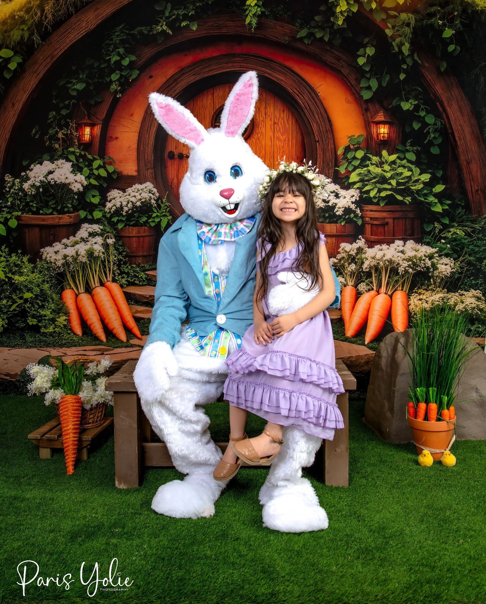 Kate Wooden House Carrot Backdrop+Green Grass Floor Backdrop - Kate Backdrop AU