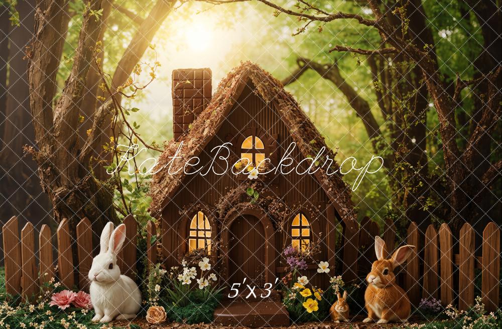 Kate Easter Forest Bunny Cottage Backdrop Designed by Emetselch - Kate Backdrop AU