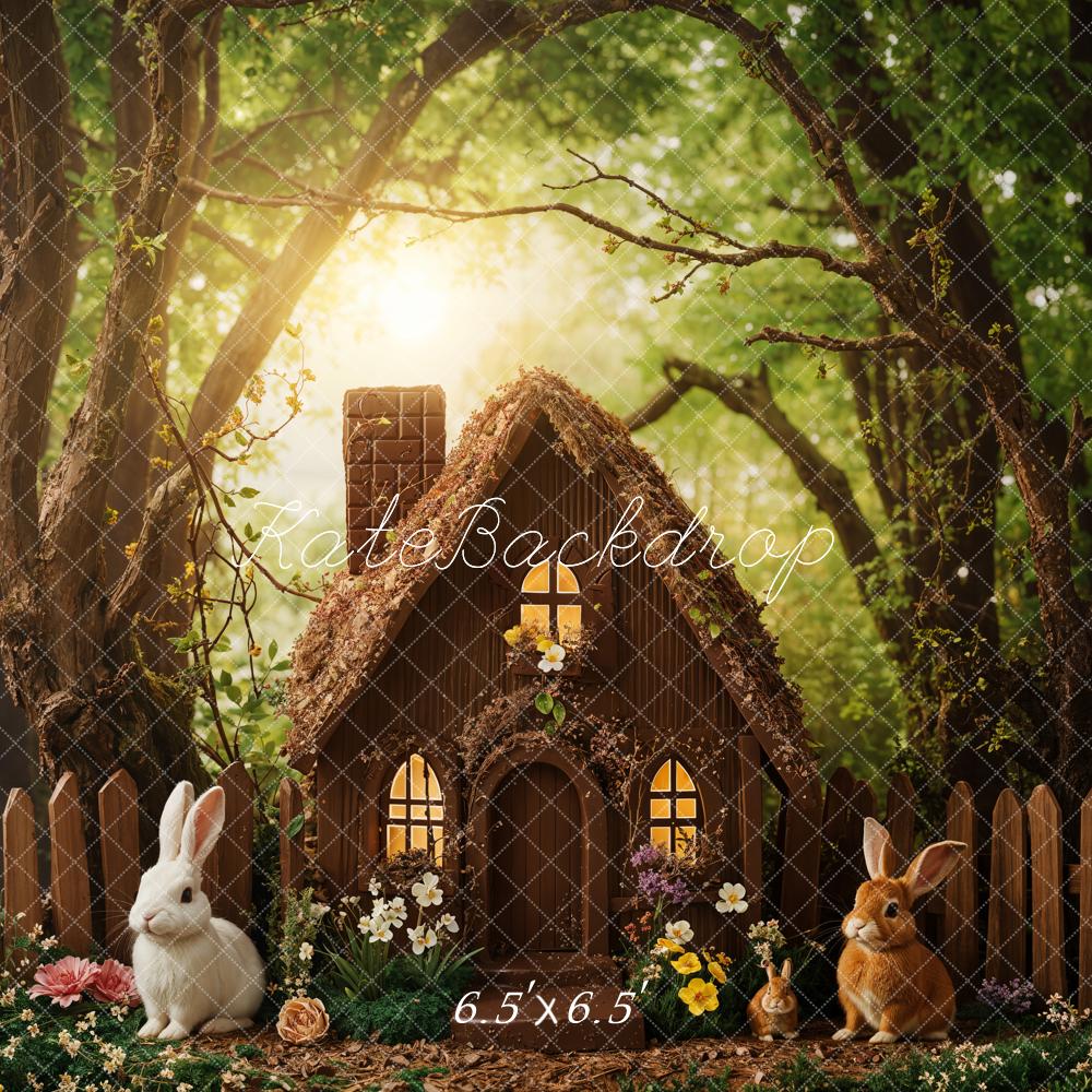 Kate Easter Forest Bunny Cottage Backdrop Designed by Emetselch - Kate Backdrop AU