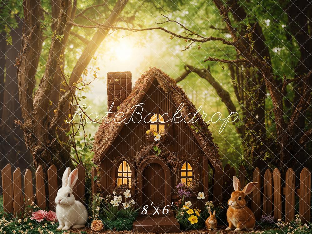 Kate Easter Forest Bunny Cottage Backdrop Designed by Emetselch - Kate Backdrop AU