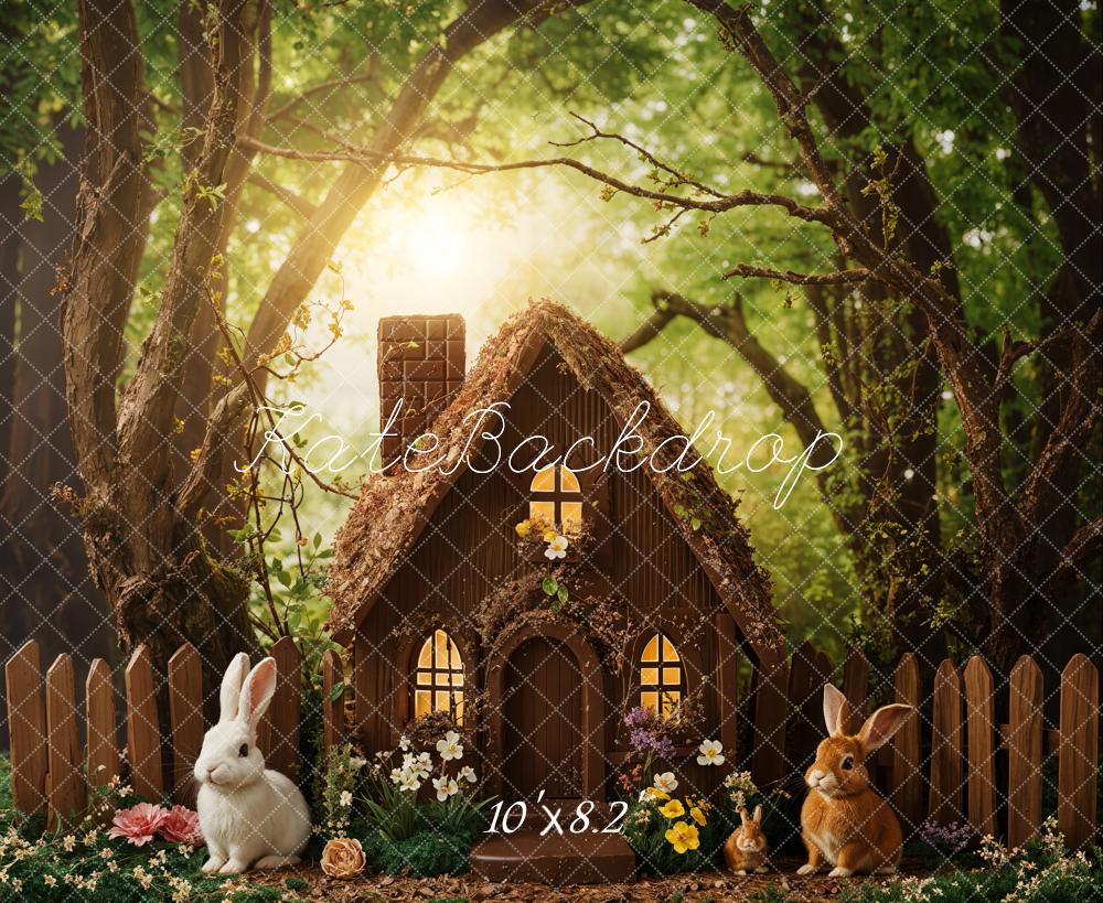 Kate Easter Forest Bunny Cottage Backdrop Designed by Emetselch - Kate Backdrop AU