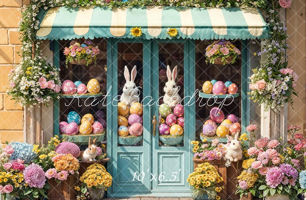 Kate Easter Bunny Eggs Flower Shop Backdrop Designed by Emetselch - Kate Backdrop AU