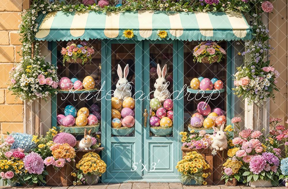 Kate Easter Bunny Eggs Flower Shop Backdrop Designed by Emetselch - Kate Backdrop AU