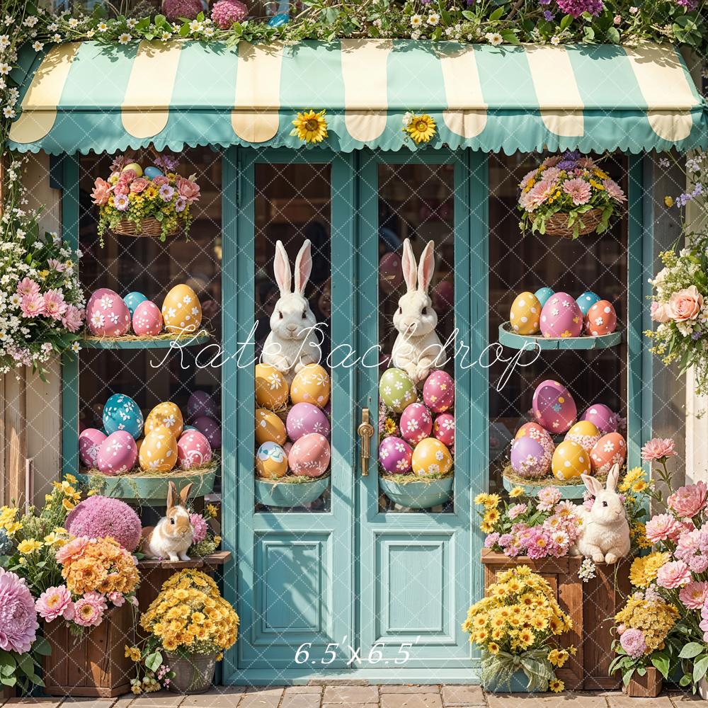 Kate Easter Bunny Eggs Flower Shop Backdrop Designed by Emetselch - Kate Backdrop AU