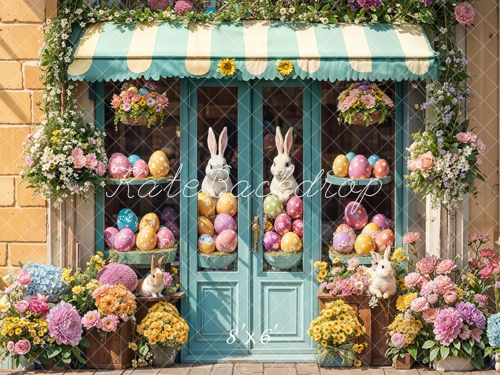 Kate Easter Bunny Eggs Flower Shop Backdrop Designed by Emetselch - Kate Backdrop AU