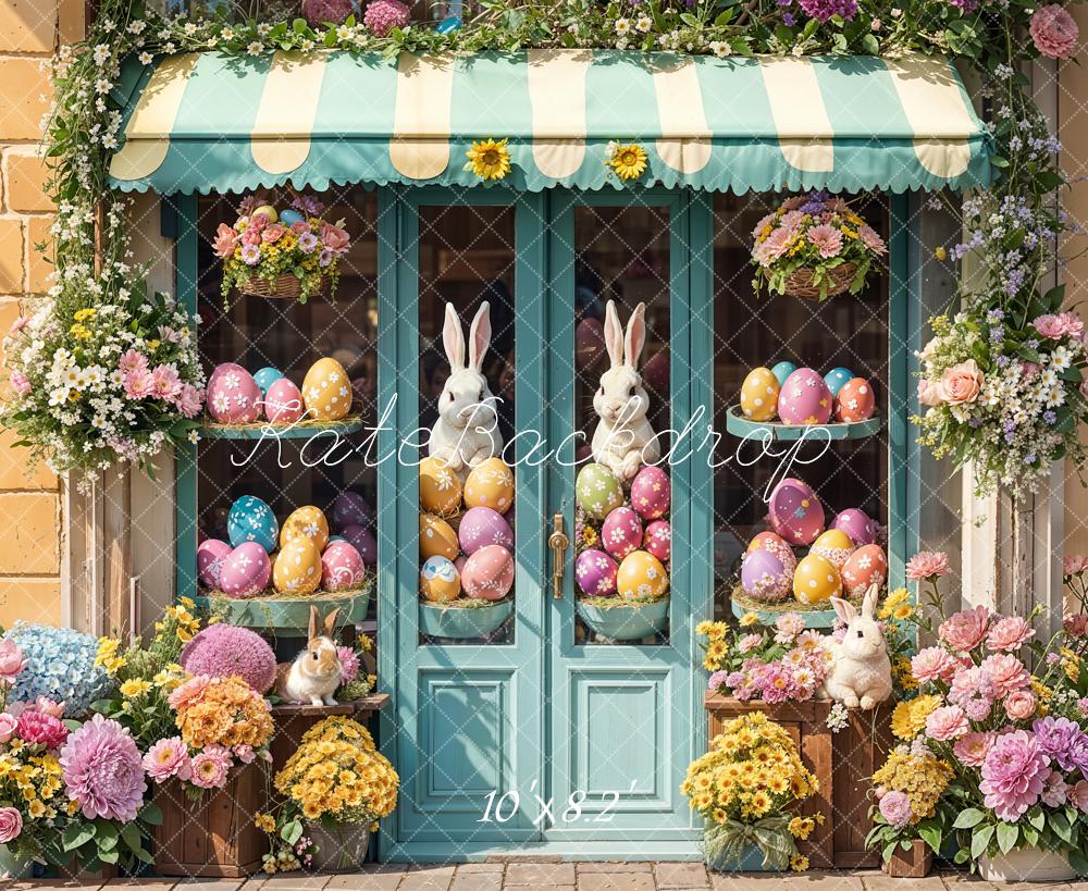 Kate Easter Bunny Eggs Flower Shop Backdrop Designed by Emetselch - Kate Backdrop AU