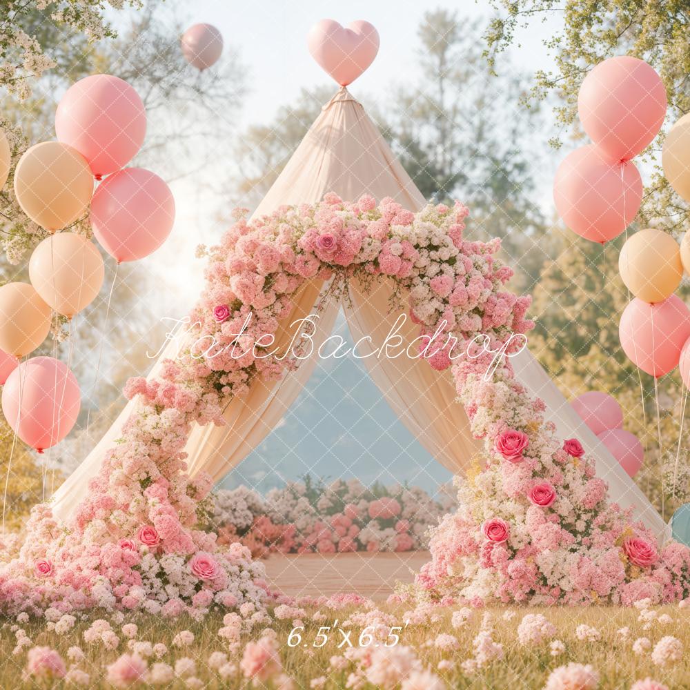 Kate Spring Flower Balloon Tent Backdrop Designed by Emetselch - Kate Backdrop AU