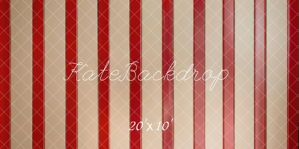 Kate Red Striped Vintage Floor Backdrop Designed by Emetselch - Kate Backdrop AU