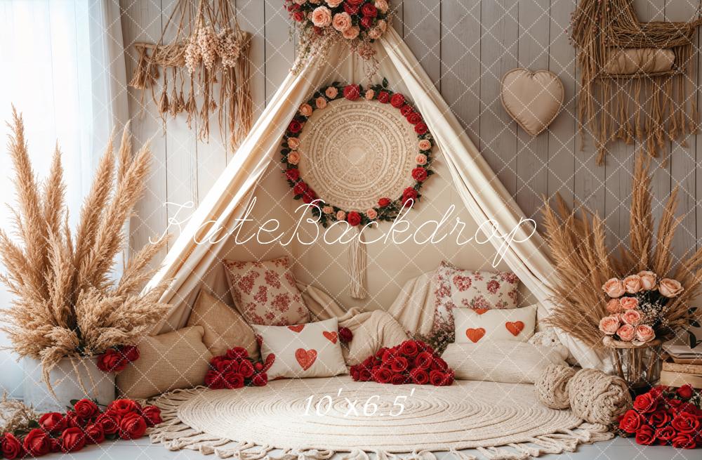 Kate Boho Romantic Floral Tent Backdrop Designed by Emetselch - Kate Backdrop AU