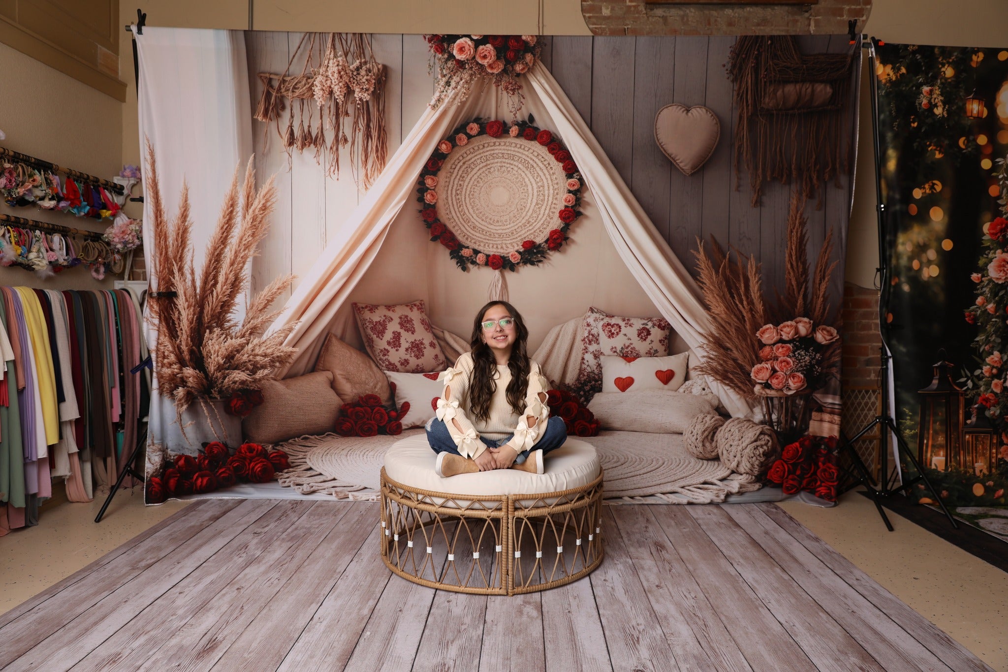 Kate Boho Romantic Floral Tent Backdrop Designed by Emetselch - Kate Backdrop AU