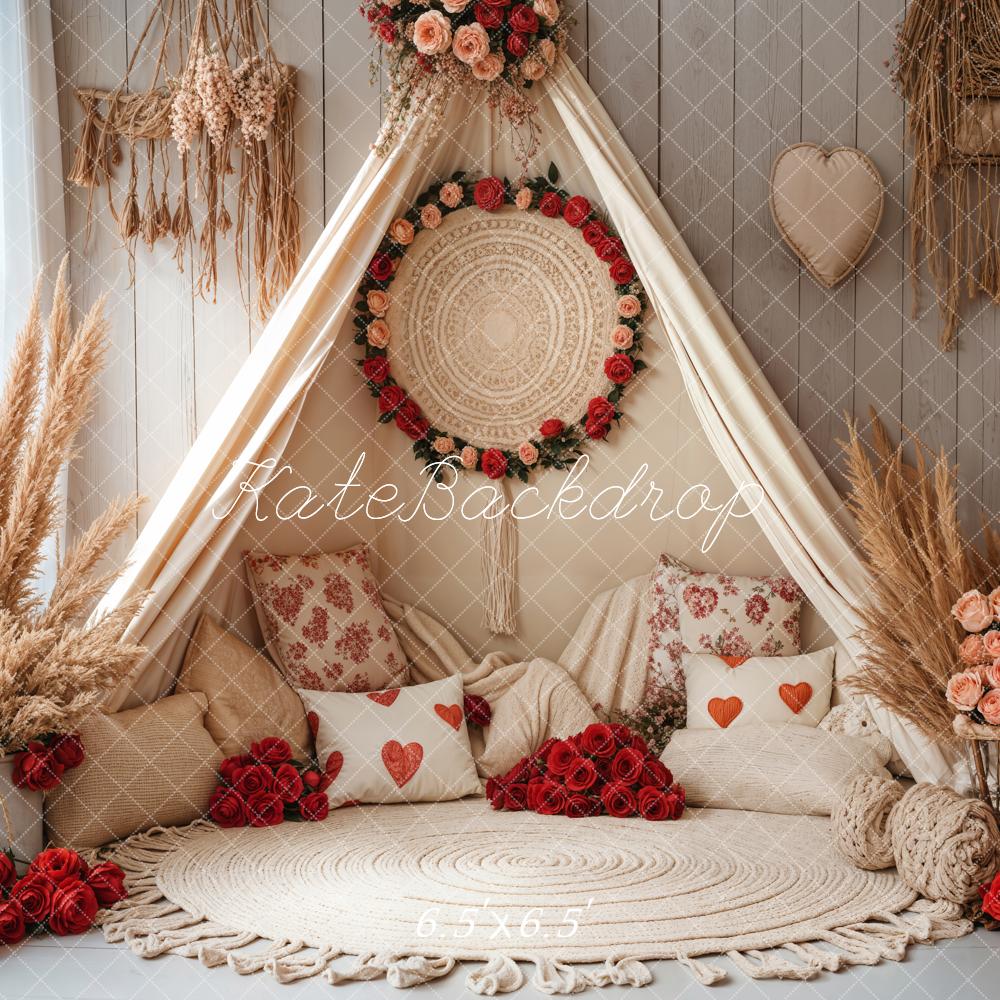 Kate Boho Romantic Floral Tent Backdrop Designed by Emetselch - Kate Backdrop AU