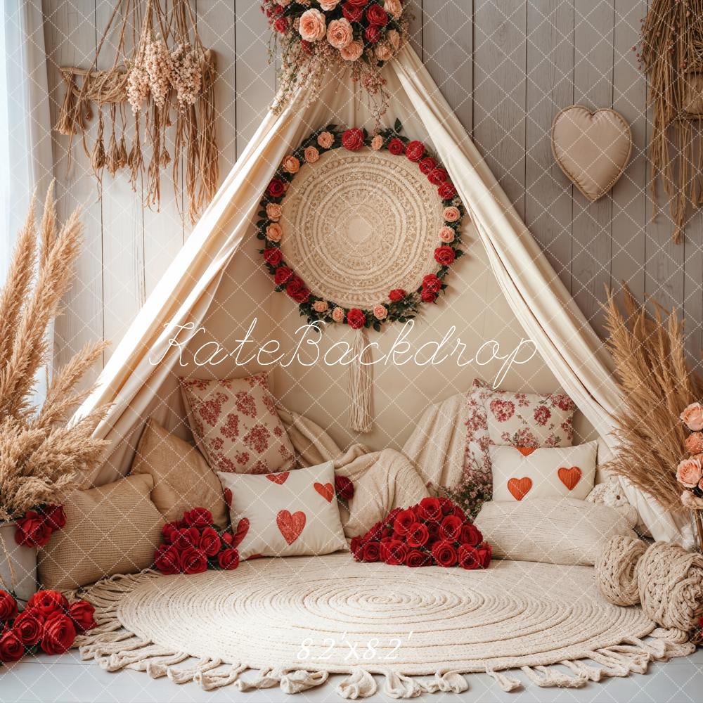 Kate Boho Romantic Floral Tent Backdrop Designed by Emetselch - Kate Backdrop AU