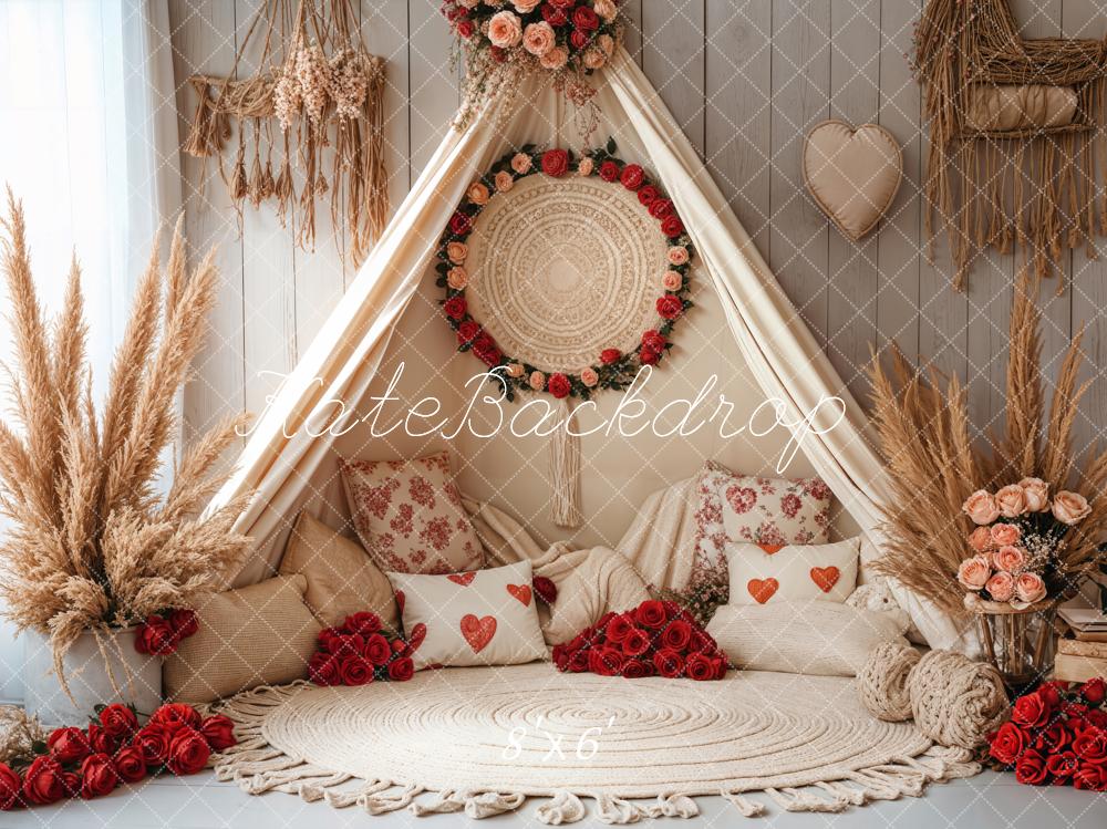 Kate Boho Romantic Floral Tent Backdrop Designed by Emetselch - Kate Backdrop AU