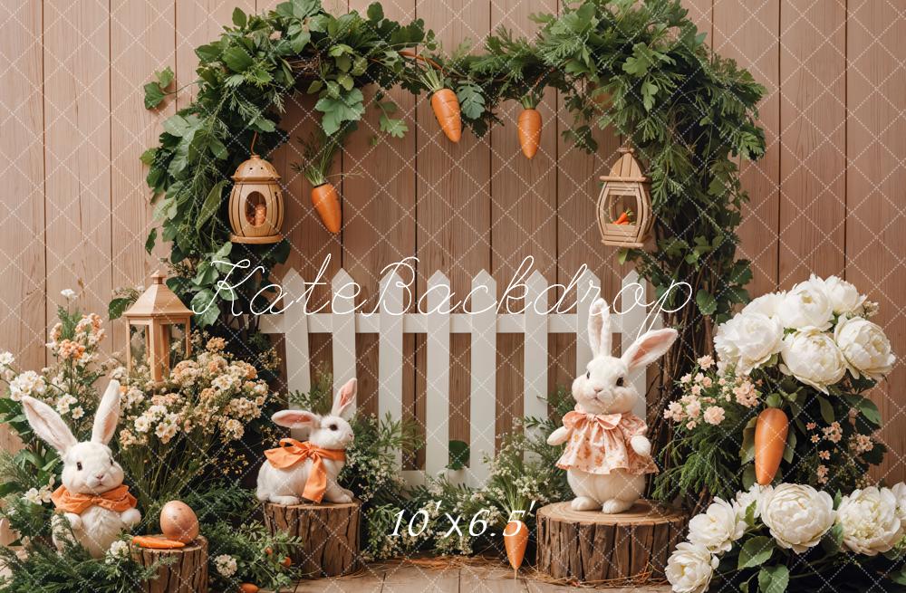 Kate Easter Bunny Greenery Backdrop Designed by Emetselch - Kate Backdrop AU