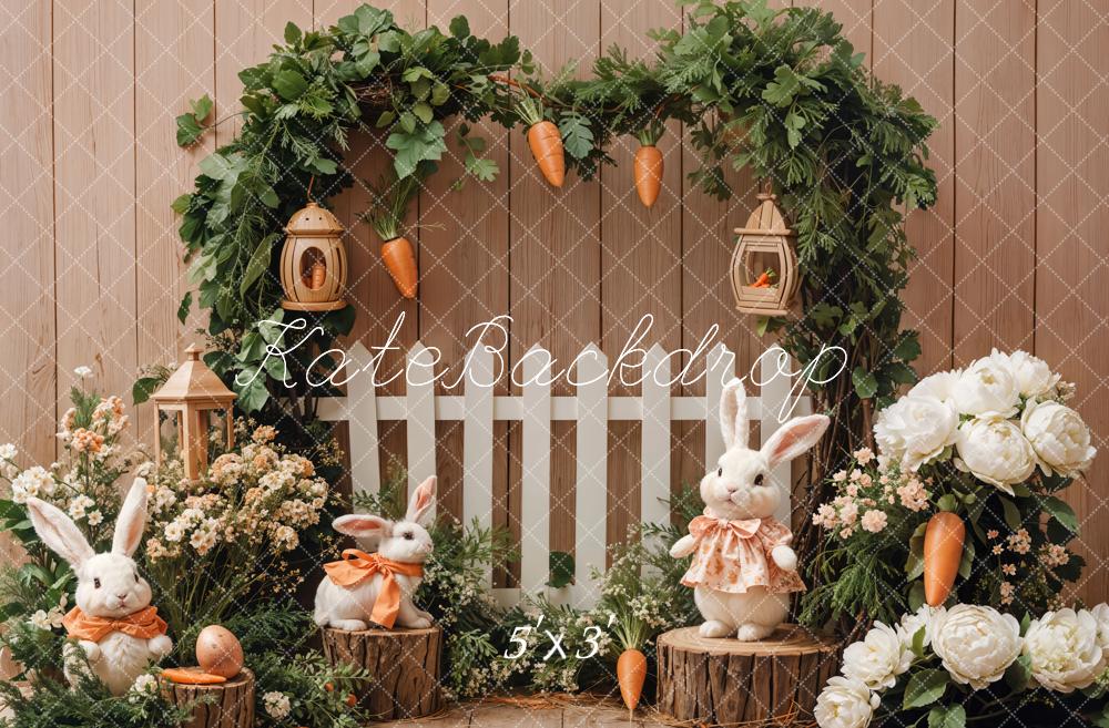 Kate Easter Bunny Greenery Backdrop Designed by Emetselch - Kate Backdrop AU