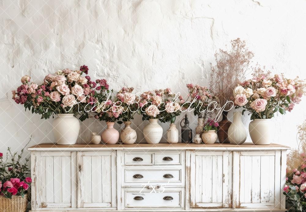 Kate Vintage Floral Spring Arrangement Backdrop Designed by Patty Roberts - Kate Backdrop AU