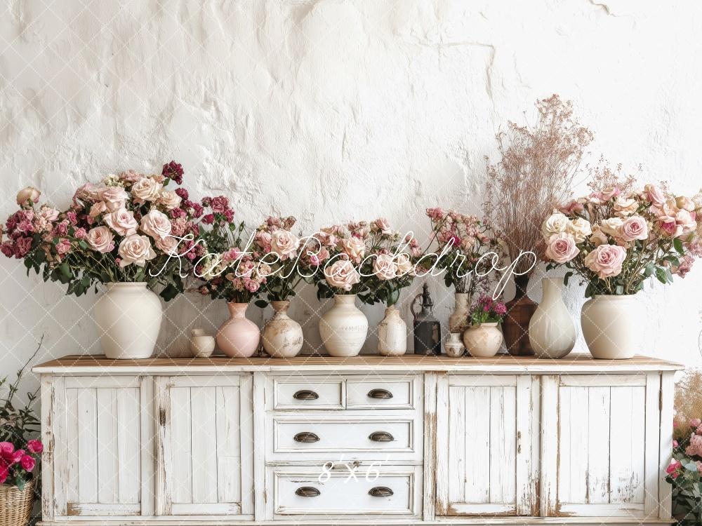 Kate Vintage Floral Spring Arrangement Backdrop Designed by Patty Roberts - Kate Backdrop AU