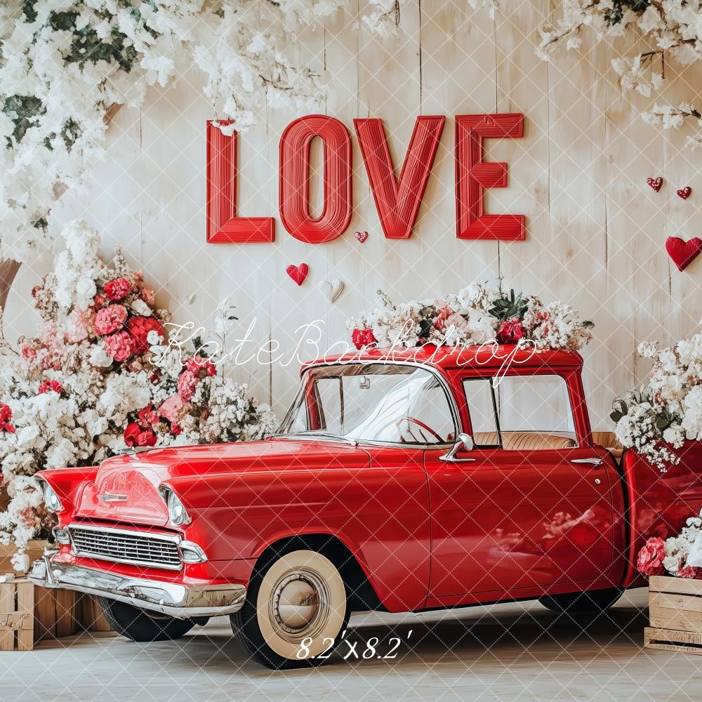 Kate Vintage Valentine’s Day Truck Backdrop Designed by Patty Roberts - Kate Backdrop AU