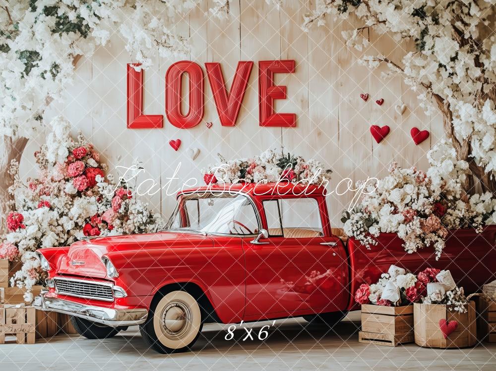 Kate Vintage Valentine’s Day Truck Backdrop Designed by Patty Roberts - Kate Backdrop AU