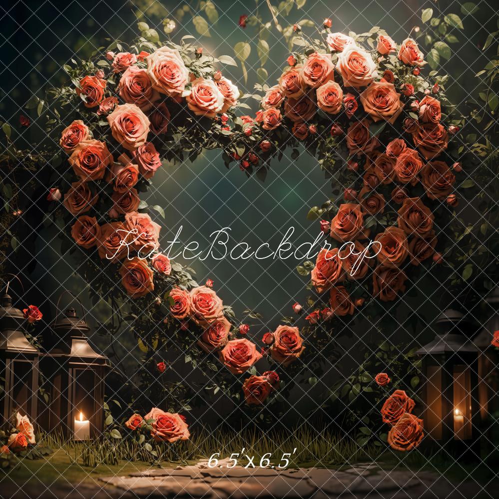 Kate Valentine's Day Heart-shaped Flowers Backdrop Designed by Emetselch - Kate Backdrop AU