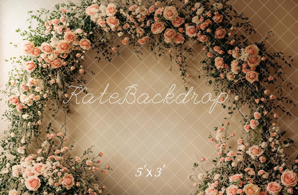 Kate Spring Backdrop Beige Arched Flower Wall Designed by Emetselch - Kate Backdrop AU