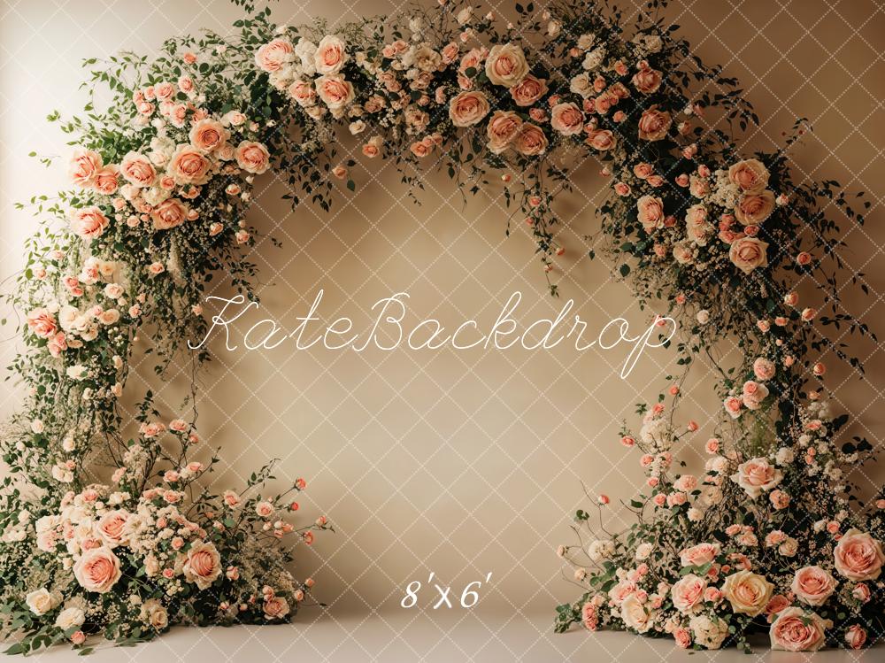 Kate Spring Backdrop Beige Arched Flower Wall Designed by Emetselch - Kate Backdrop AU