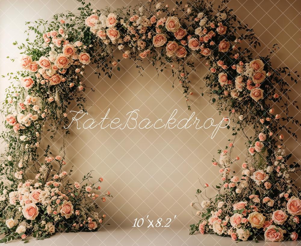 Kate Spring Backdrop Beige Arched Flower Wall Designed by Emetselch - Kate Backdrop AU