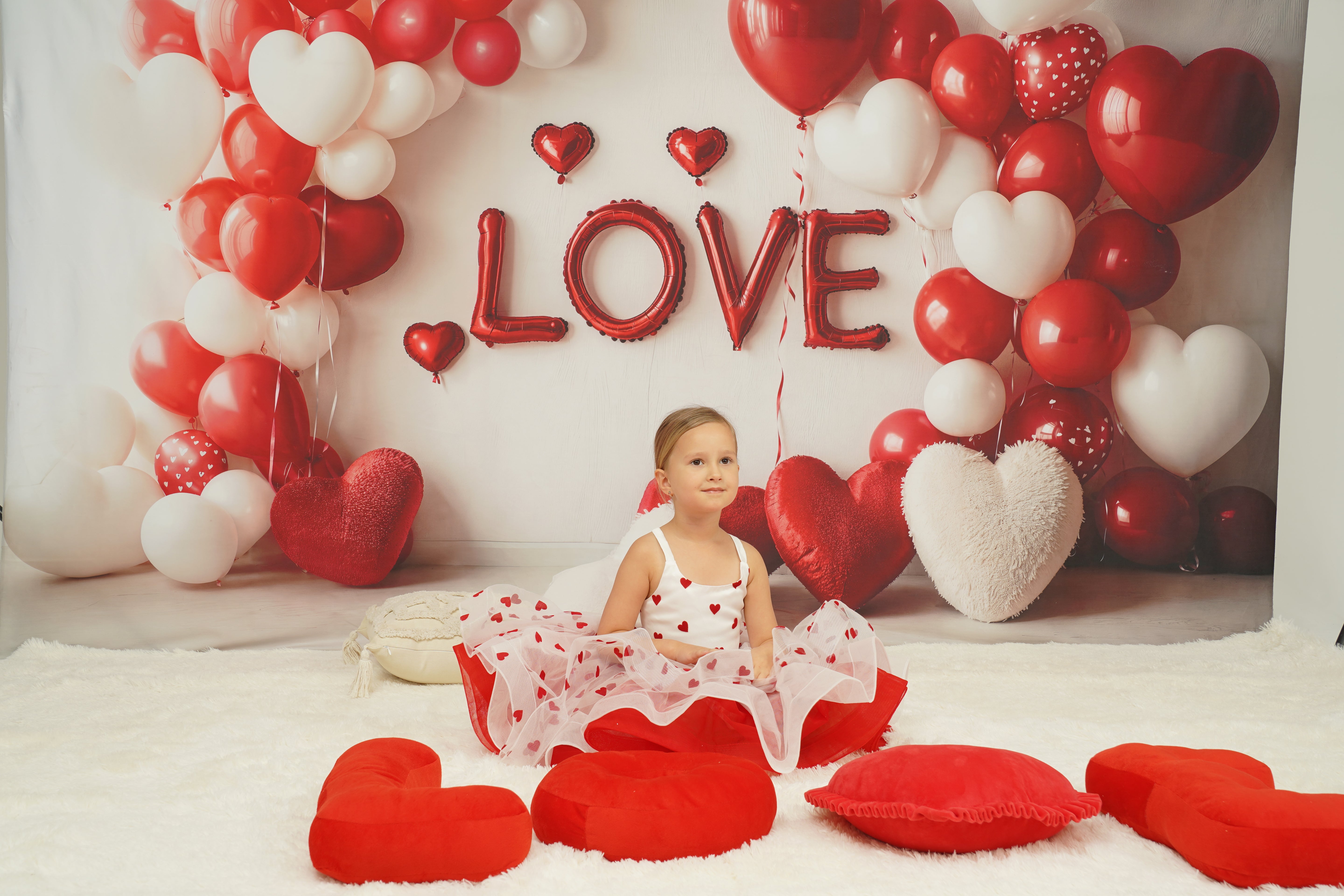 Kate Valentine Heart Balloons Love Backdrop Designed by Emetselch - Kate Backdrop AU