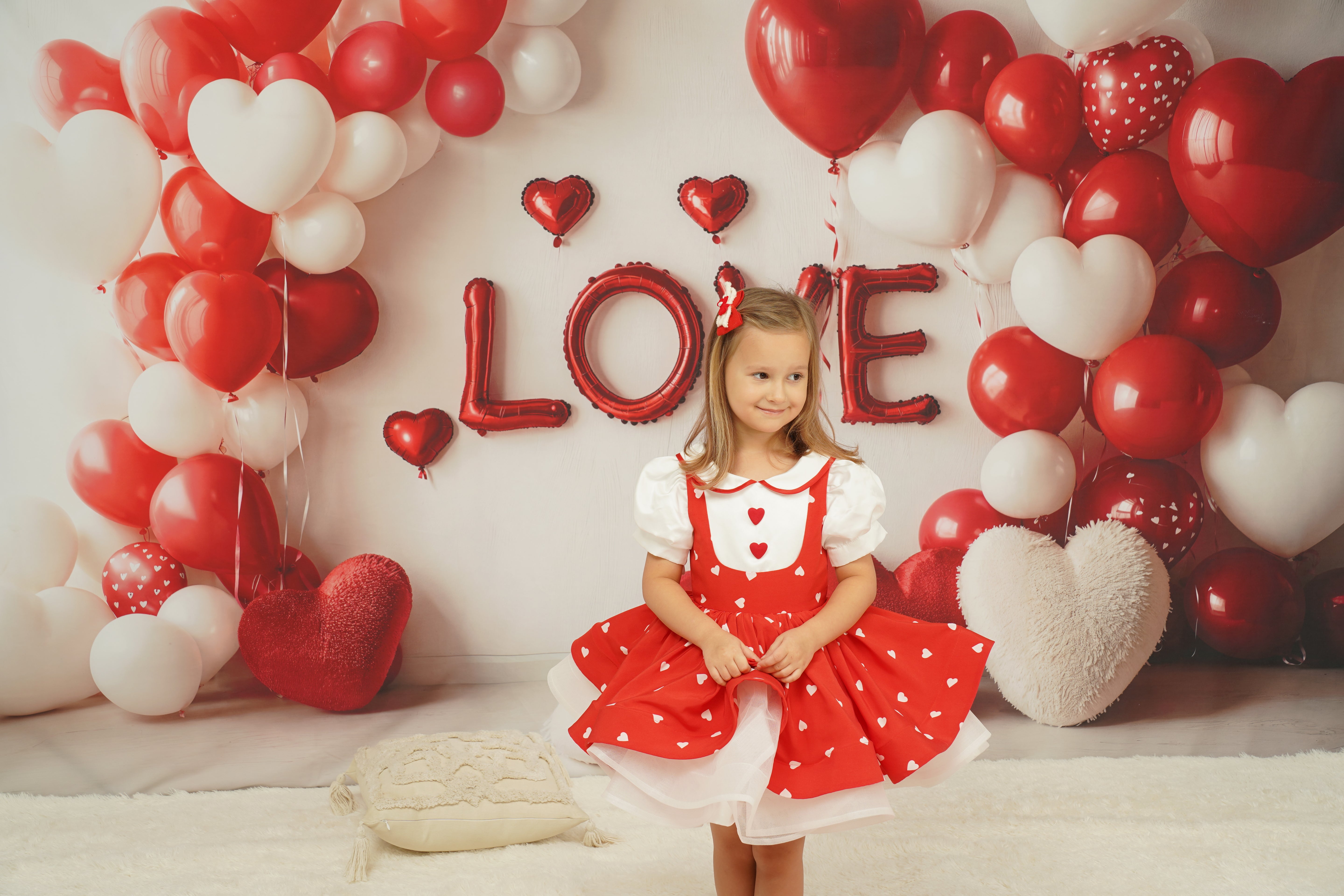 Kate Valentine Heart Balloons Love Backdrop Designed by Emetselch - Kate Backdrop AU