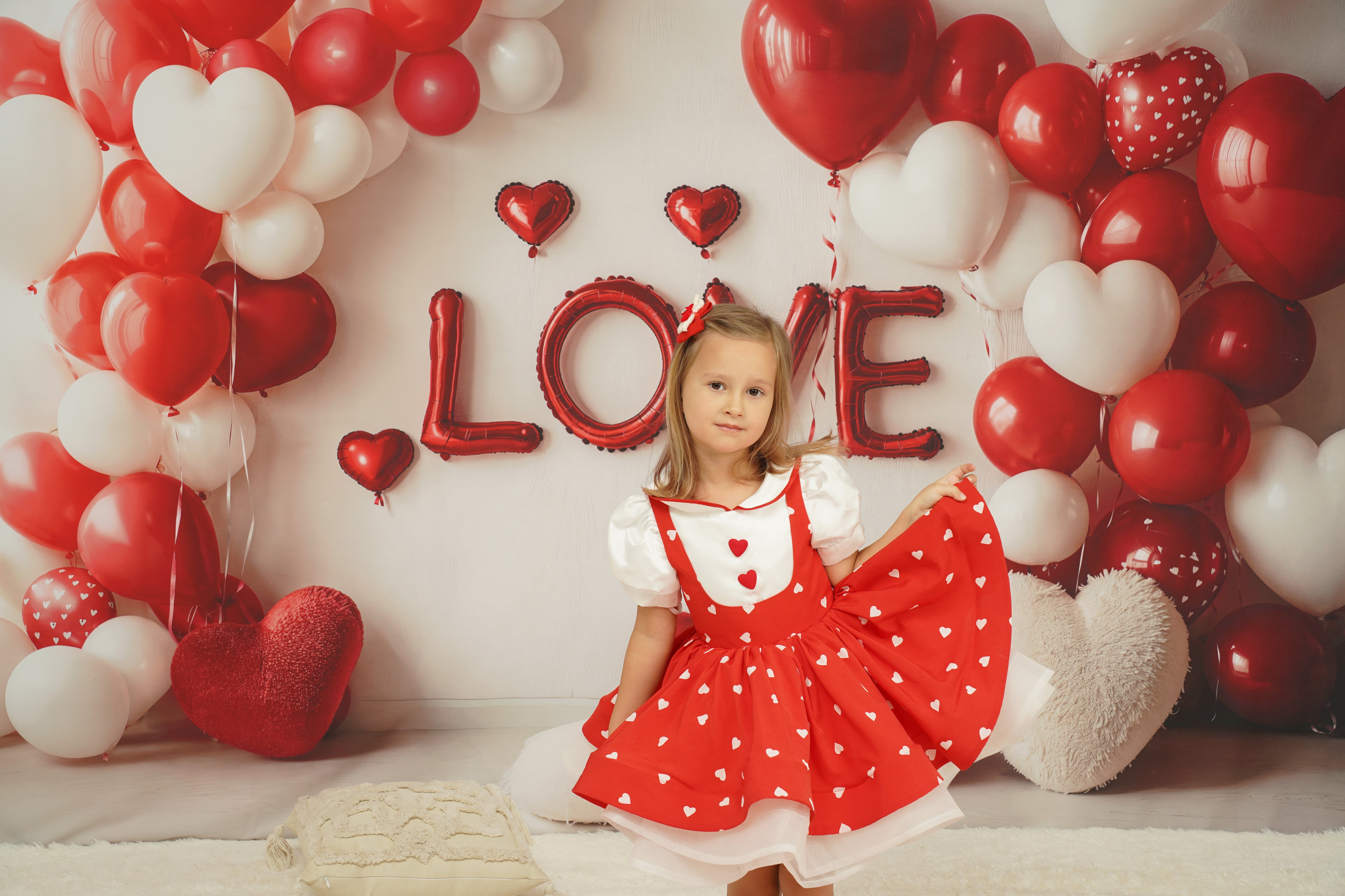 Kate Valentine Heart Balloons Love Backdrop Designed by Emetselch - Kate Backdrop AU
