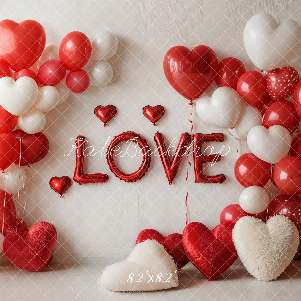 Kate Valentine Heart Balloons Love Backdrop Designed by Emetselch - Kate Backdrop AU