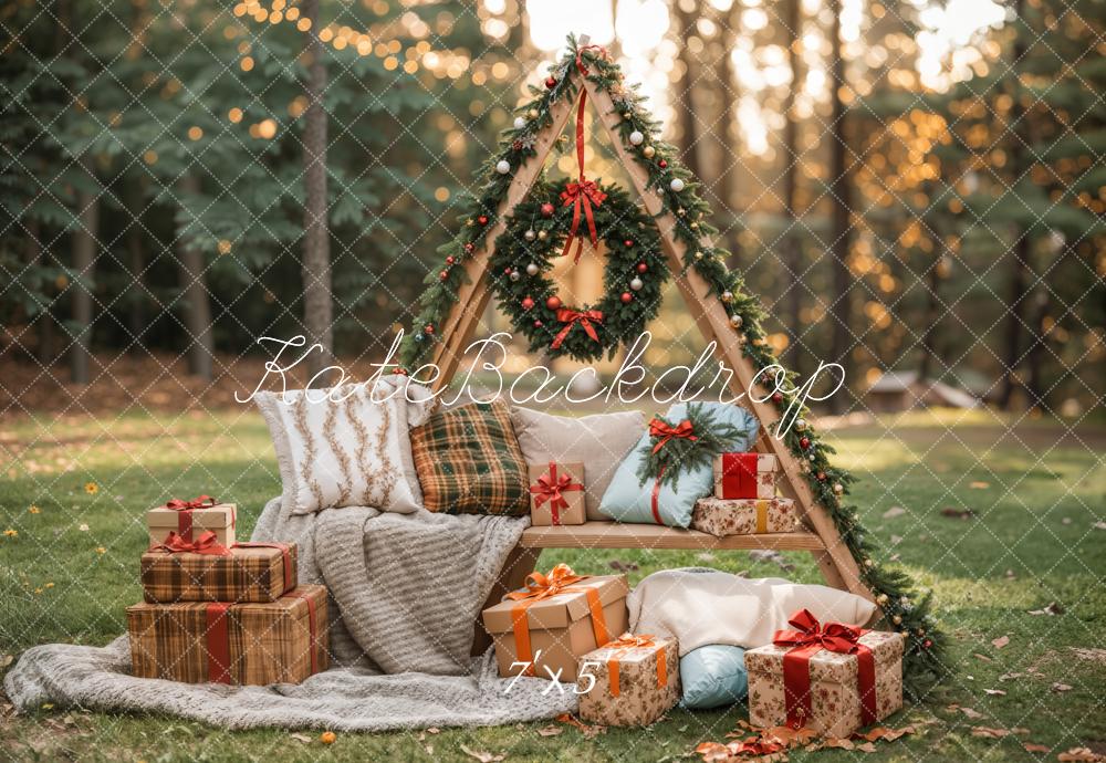 Kate Outdoor Forest Grassland Christmas Backdrop Designed by Emetselch - Kate Backdrop AU