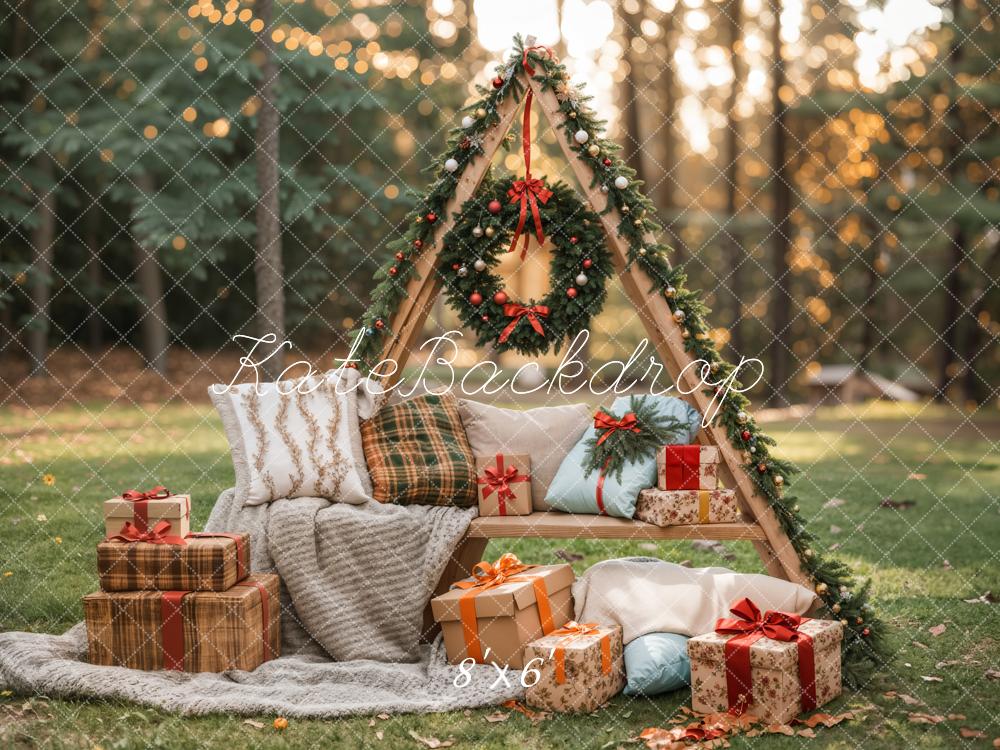 Kate Outdoor Forest Grassland Christmas Backdrop Designed by Emetselch - Kate Backdrop AU