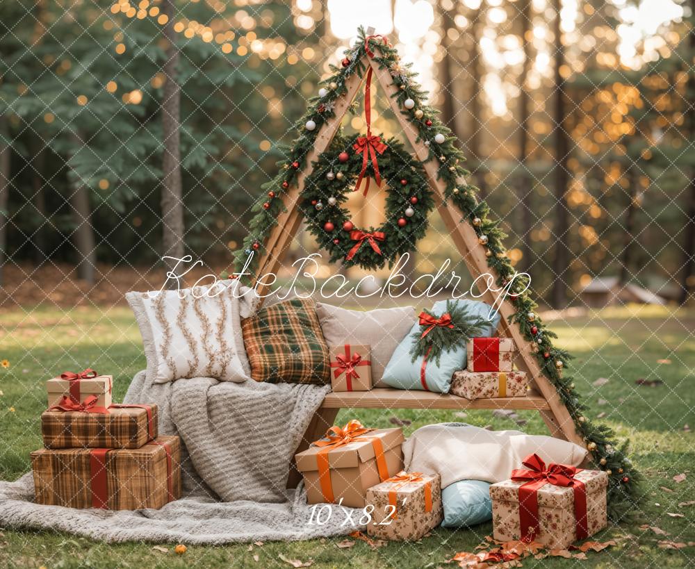 Kate Outdoor Forest Grassland Christmas Backdrop Designed by Emetselch - Kate Backdrop AU