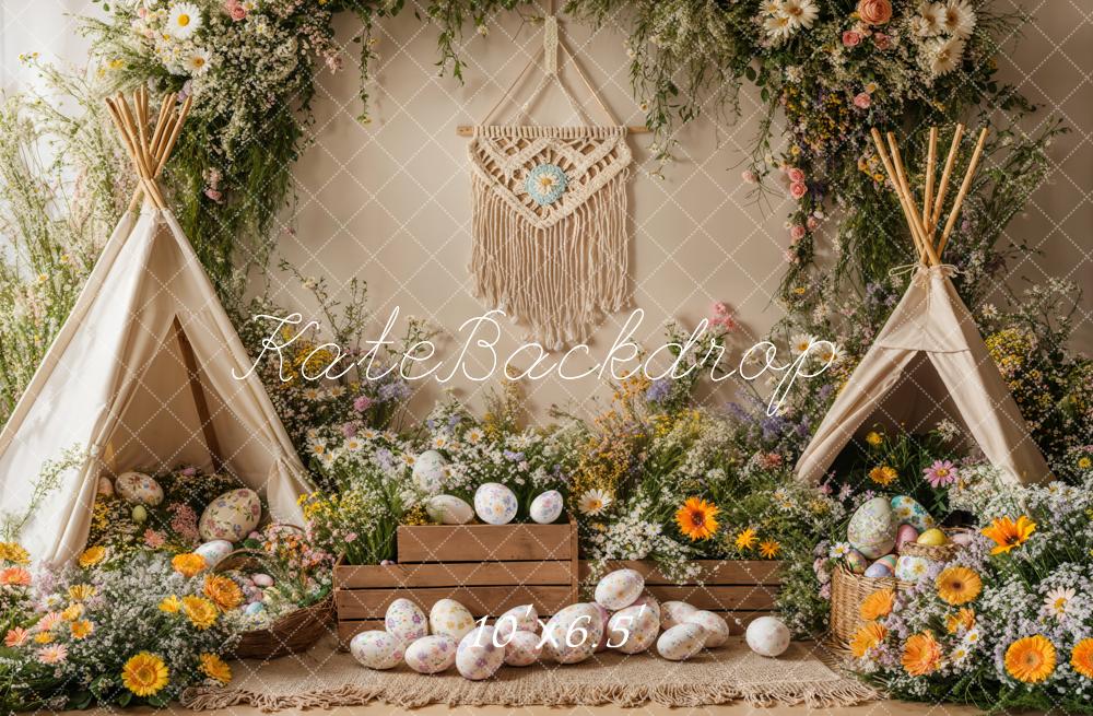 Kate Boho Easter Spring Tent Backdrop Designed by Emetselch - Kate Backdrop AU
