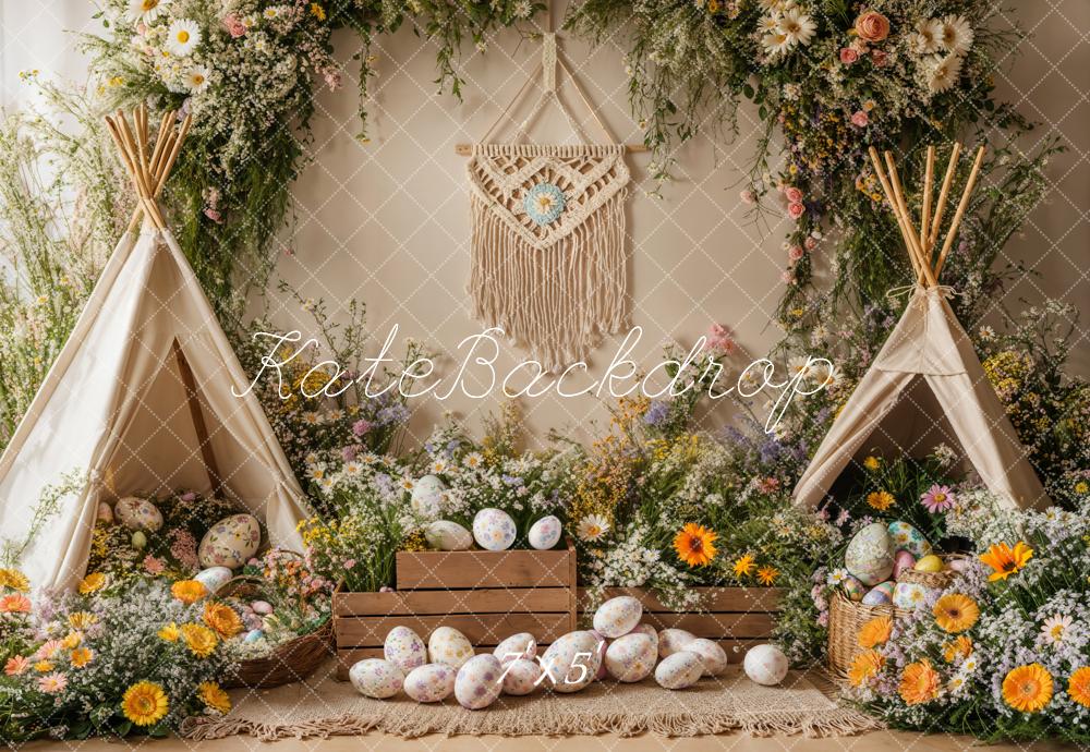 Kate Boho Easter Spring Tent Backdrop Designed by Emetselch - Kate Backdrop AU