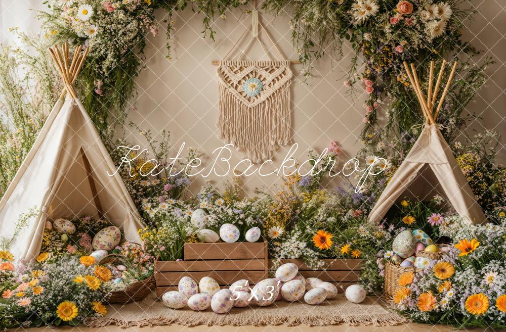 Kate Boho Easter Spring Tent Backdrop Designed by Emetselch - Kate Backdrop AU