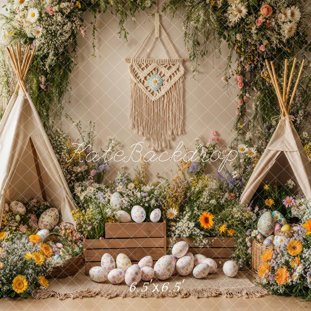 Kate Boho Easter Spring Tent Backdrop Designed by Emetselch - Kate Backdrop AU