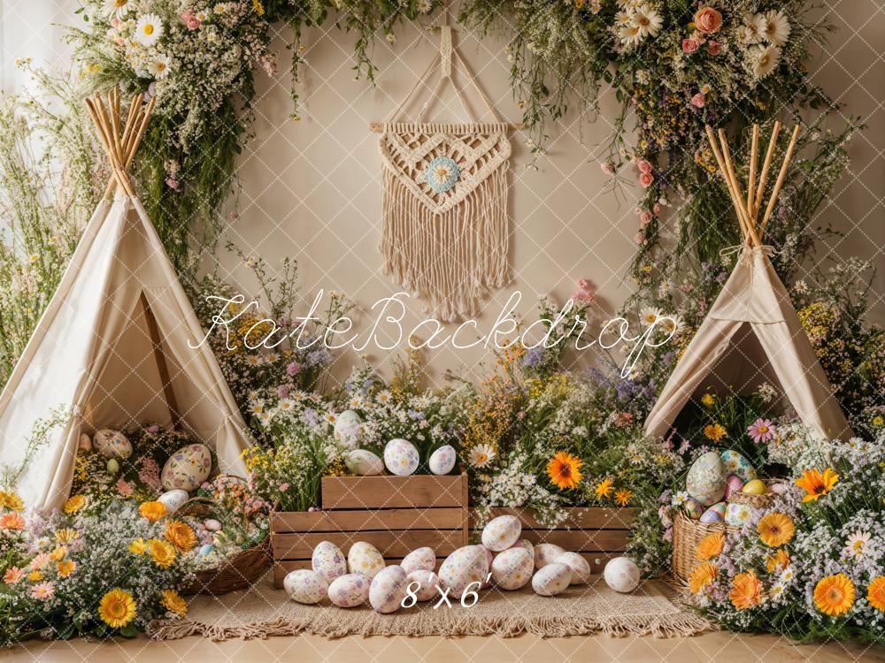 Kate Boho Easter Spring Tent Backdrop Designed by Emetselch - Kate Backdrop AU