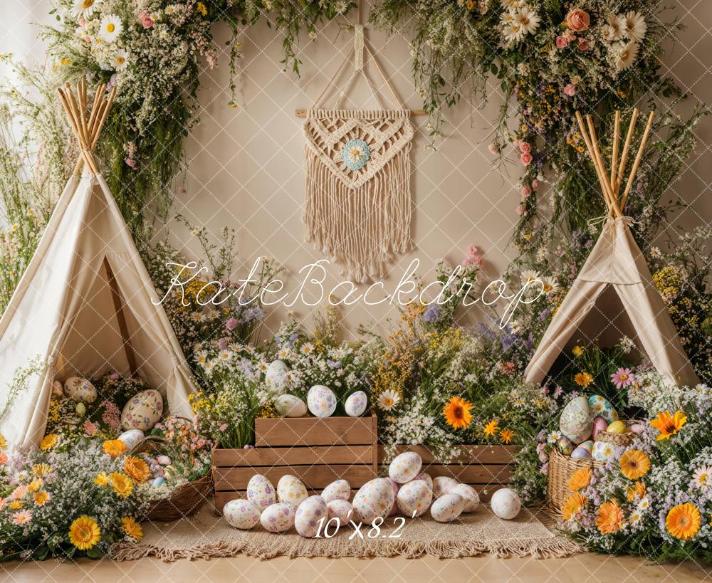 Kate Boho Easter Spring Tent Backdrop Designed by Emetselch - Kate Backdrop AU